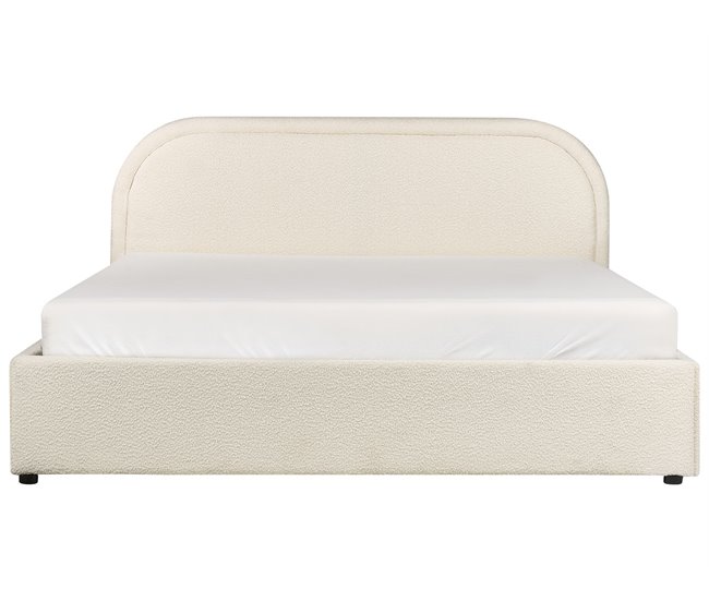 Beliani Cama con almacenaje Bouclé QUILLIEN 152x217 Beige