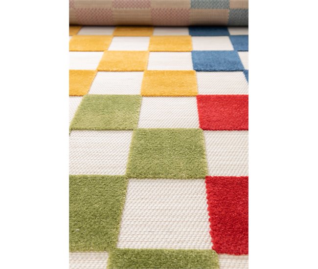 Alfombra geométrica con relieve de interior/exterior MILA - ATTICGO 120x170 Multicolor