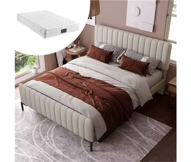 Camas de matrimonio 145x209 Beige