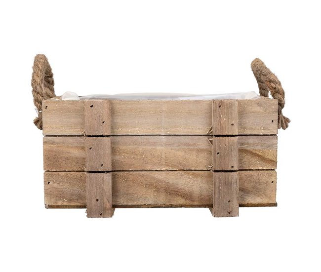 Cesto de madera con asas Marron
