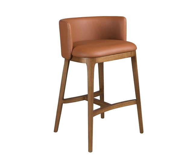 ANGEL CERDA Taburete polipiel marrón Nogal