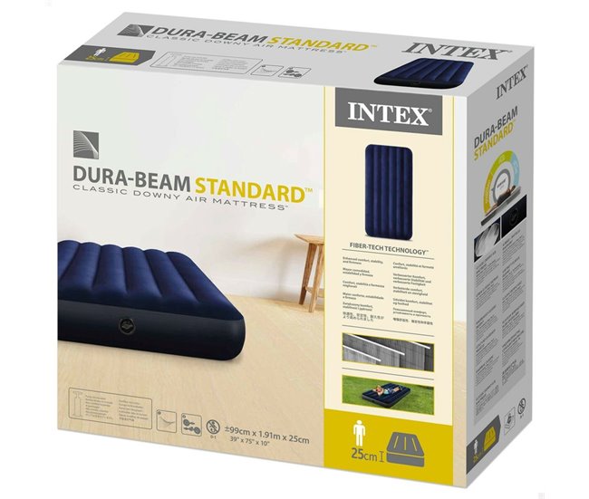 Colchón Hinchable Dura-Beam Standard Classic Downy Azul/ Negro