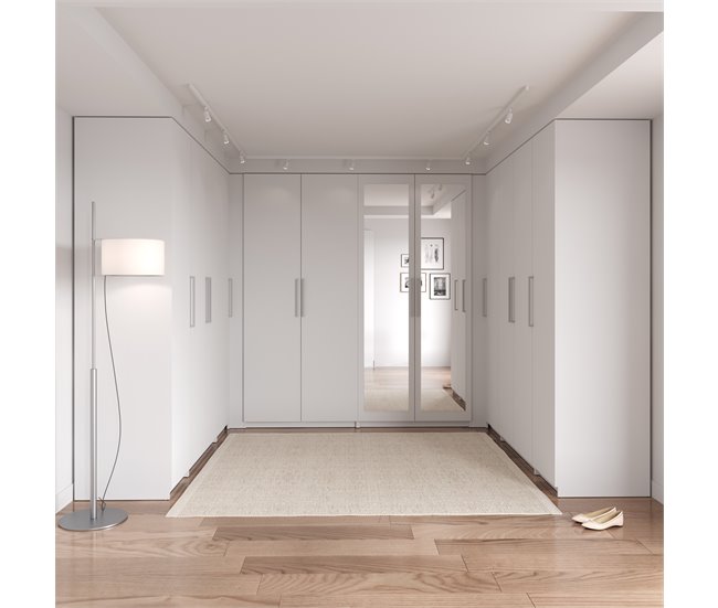 Puerta con espejo DRESSING II 218x50x1,8cm Blanco
