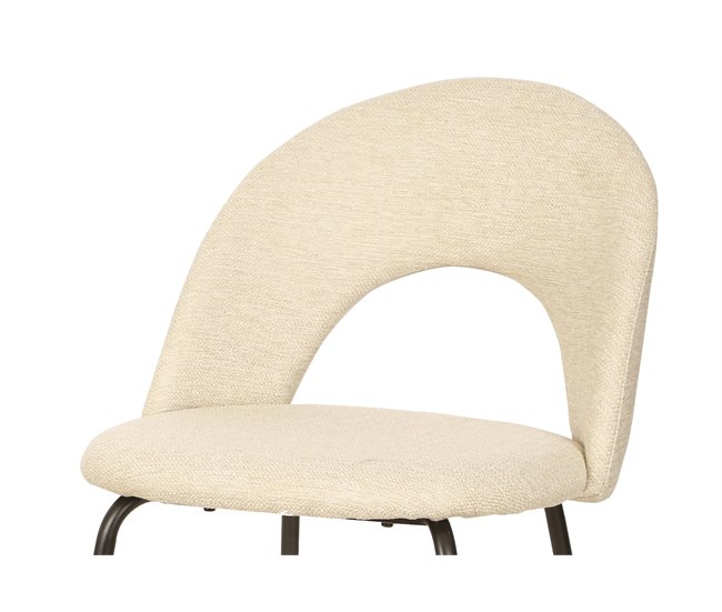 Silla de comedor tapizada en tela RITA Beige