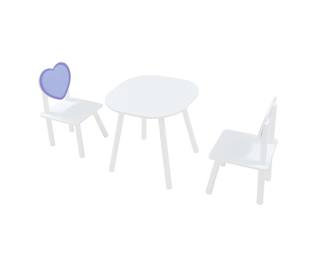 Conjunto infantil de mesa y 2 sillas Siljan Blanco