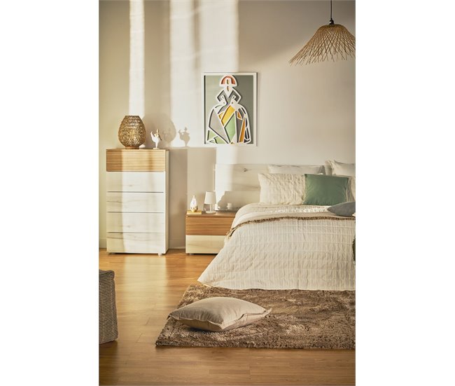 Cama BARI 150x190cm con somier incluido Blanco