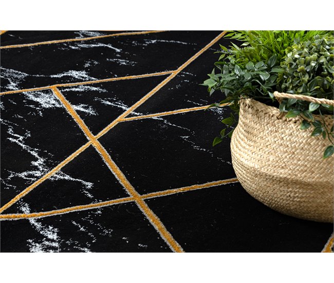 Alfombra EMERALD exclusivo 2000 circulo - glamour 160x160 Negro