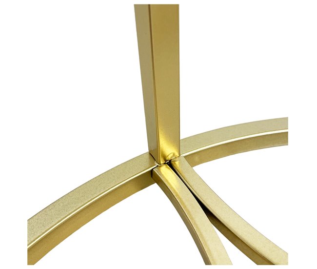 Acomoda Textil – Mesa Auxiliar Redonda de Metal para Recibidor. Dorado