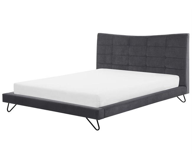 Beliani Cama con somier Poliéster LANNION 203x223 Beige