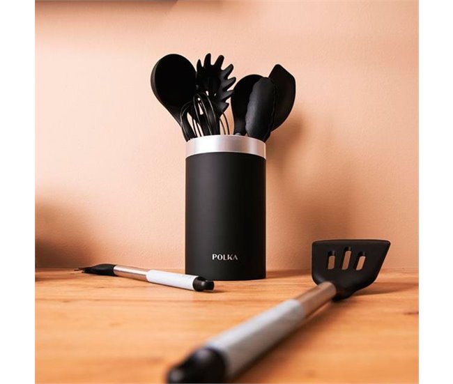 Set de 9 utensilios de cocina Cecotec Polka Negro