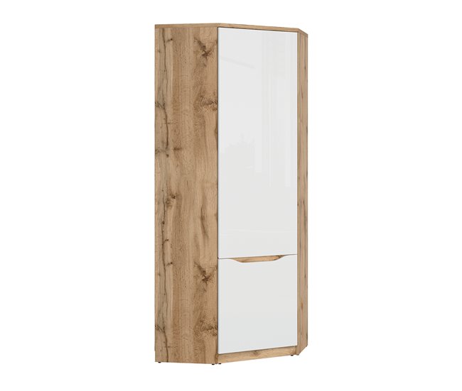 Armario de esquina 1 puerta June Natural/ Blanco