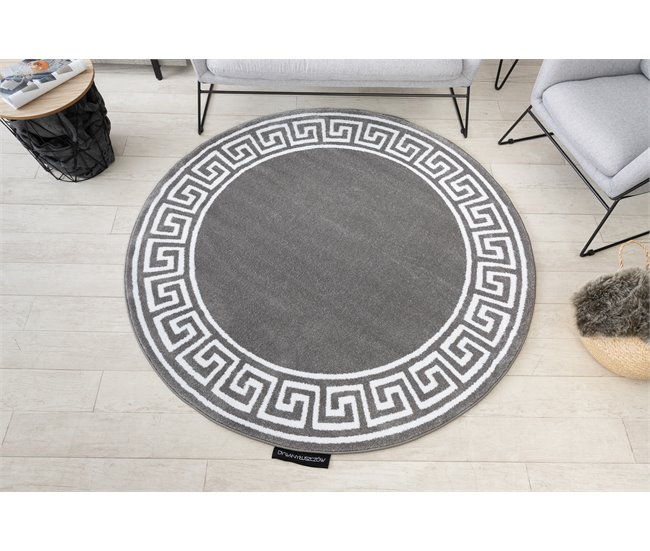 Alfombra HAMPTON Grecos círculo 120x120 Gris