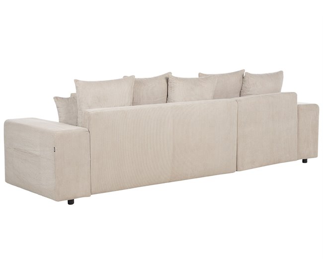 Beliani Sofá esquinero Pana LUSPA Beige