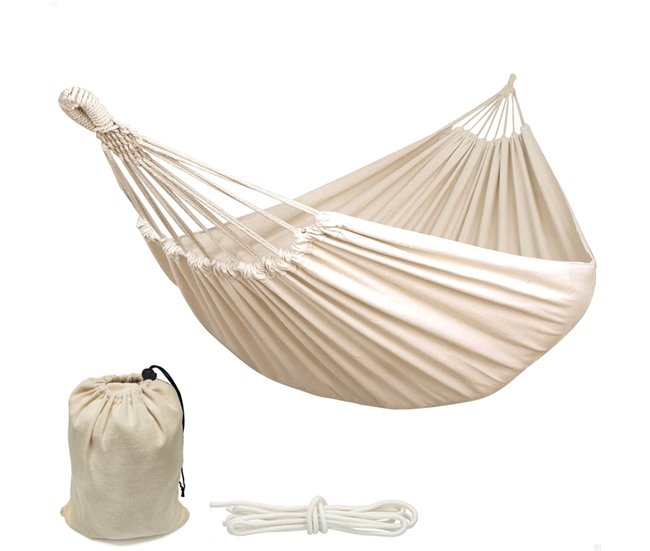 Hamaca colgante ultrarresistente c/bolsa transporte Aktive Beige