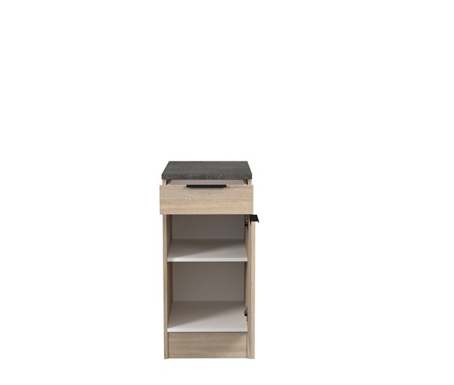 Módulo bajo FUMAY de 40cm con cajón y 1 puerta Roble