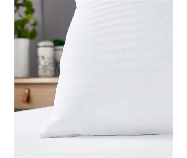 Funda Almohada Cama Tejido Cutí 100% Algodón Cremallera Blanco
