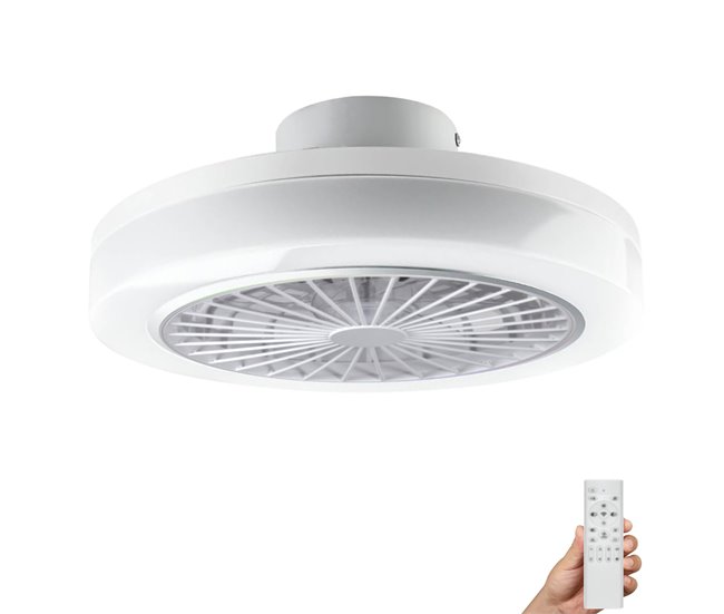 Ventilador Techo Plafón LED RGB Ventiladores de Techo Motor DC Blanco