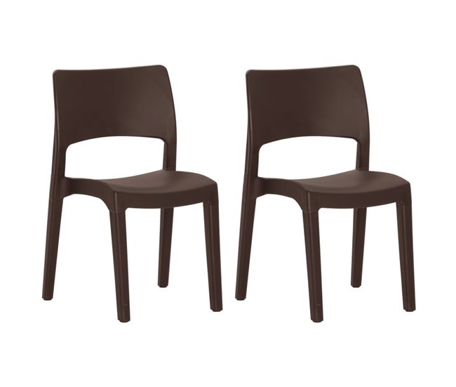 2 Sillas modernas de jardín de plástico Antracita