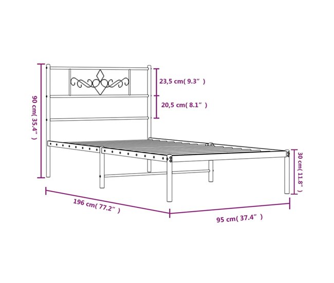 Estructura de cama 90x190 Blanco