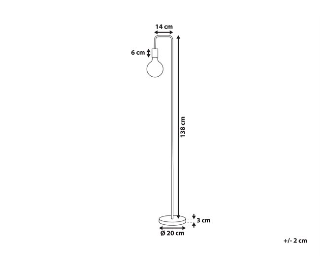 Beliani Lámpara de pie SAVENA Dorado