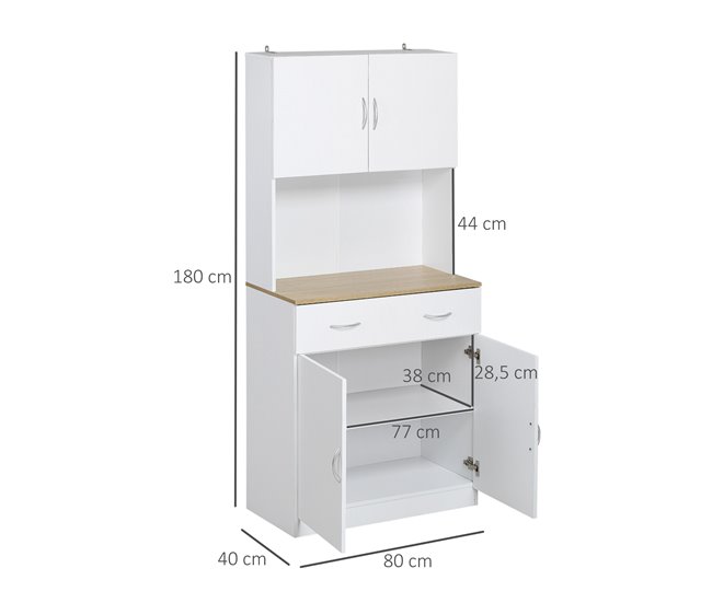 Alacena de Cocina HOMCOM 835-538 Blanco