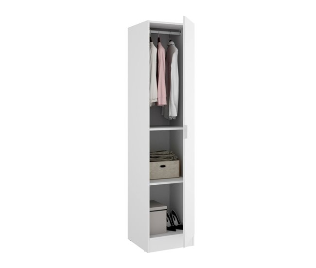 Armario multiusos 1 puerta efecto madera 41 Blanco