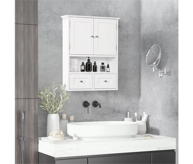 Armario de Pared MDF kleankin, hogar - baño 50 Blanco