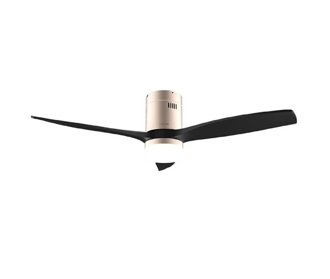 Cecotec Ventilador de techo con luz EnergySilence Aero 5600 Aqua Negro/ Dorado
