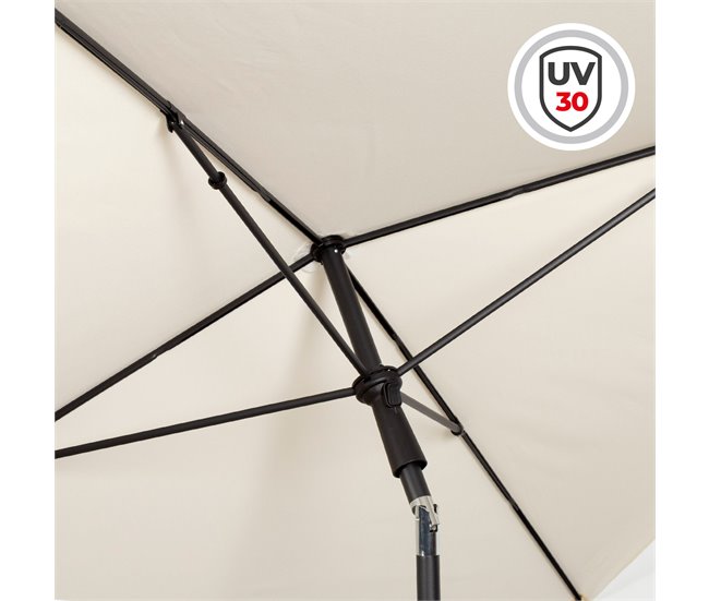 Aktive Parasol de jardín cuadrado con mástil inclinable 175x175 Beige