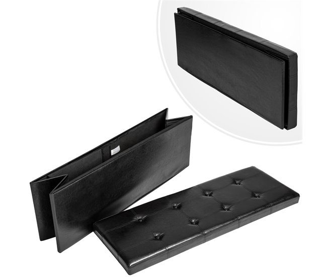 Taburete con almacenamiento Negro