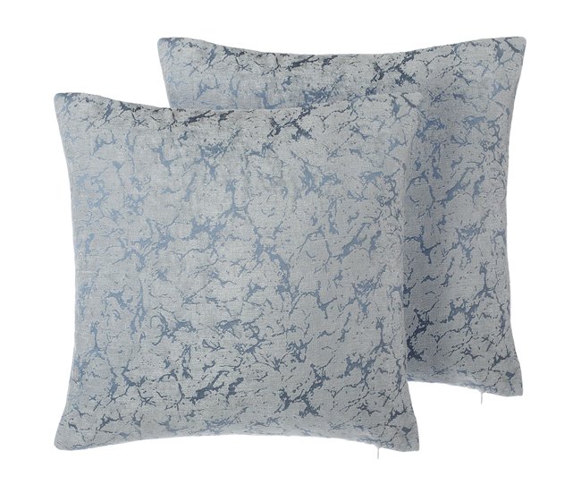 Beliani Cojín decorativo WISTERIA Gris Claro