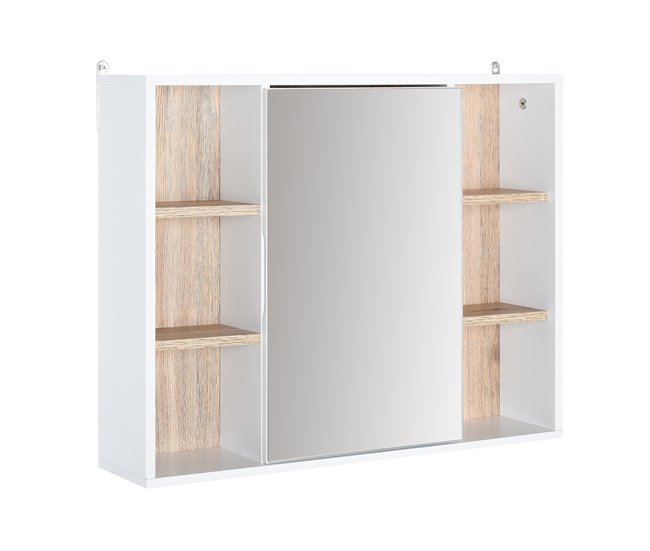 Armario Espejo MDF, Tablero de partículas HOMCOM, hogar - baño 60 Multicolor
