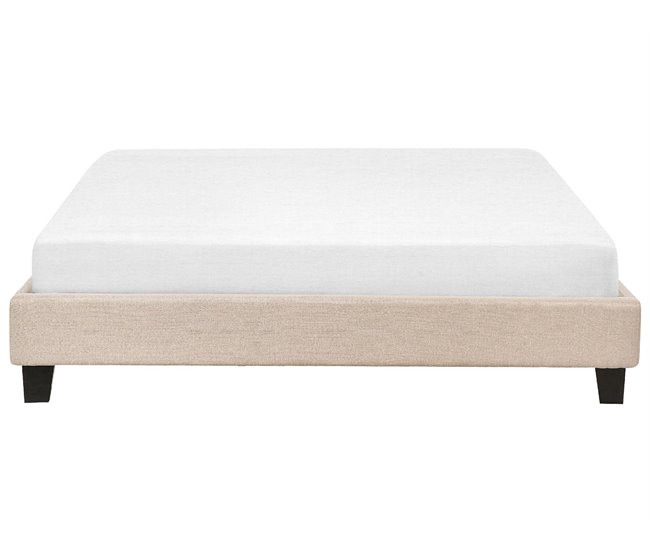 Beliani Cama con somier Poliéster ROANNE 169x211 Beige