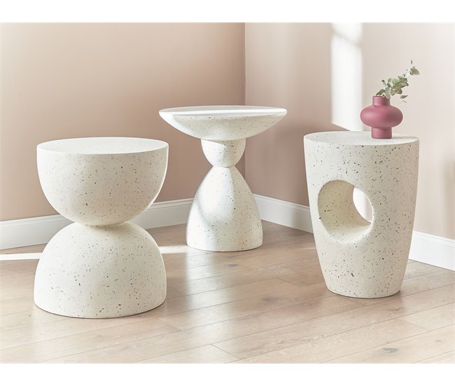 Beliani Mesa auxiliar CAFFI Crema