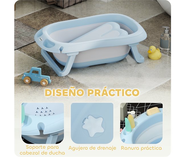 Bañera para Bebés PP, TPE AIYAPLAY Azul