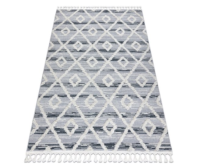 Alfombra SEVILLA Z555A conducción diamantes Franjas Bereber 200x290 Gris