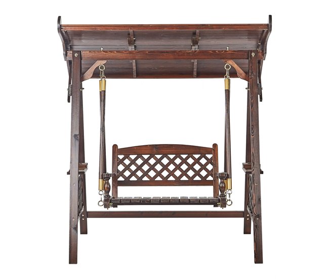 Beliani Columpio SENARICA Madera Oscura