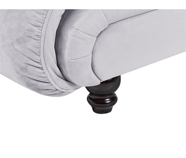 Beliani Chaise longue Terciopelo LORMONT Gris Claro