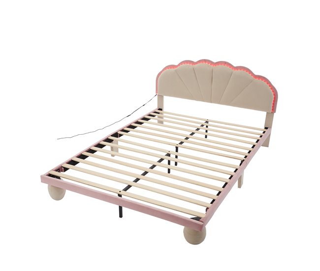 Cama infantil de terciopelo Rosa