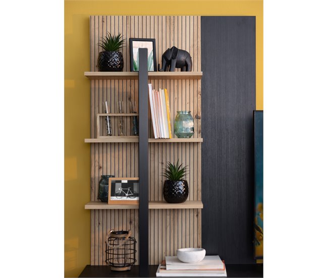 Compacto tv 208 cm negro y roble BELGRADO Negro/ Madera