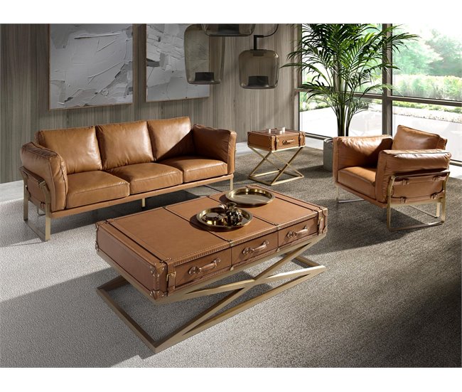 ANGEL CERDA Sillón piel camel Camel