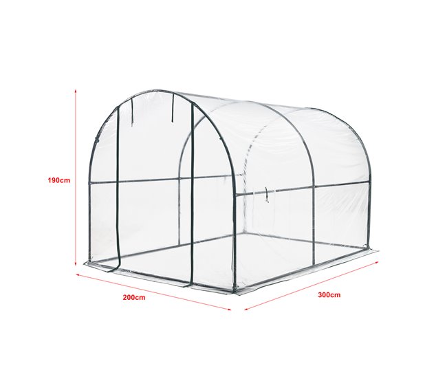 Invernadero túnel de jardín Grünwald acero PVC Transparente