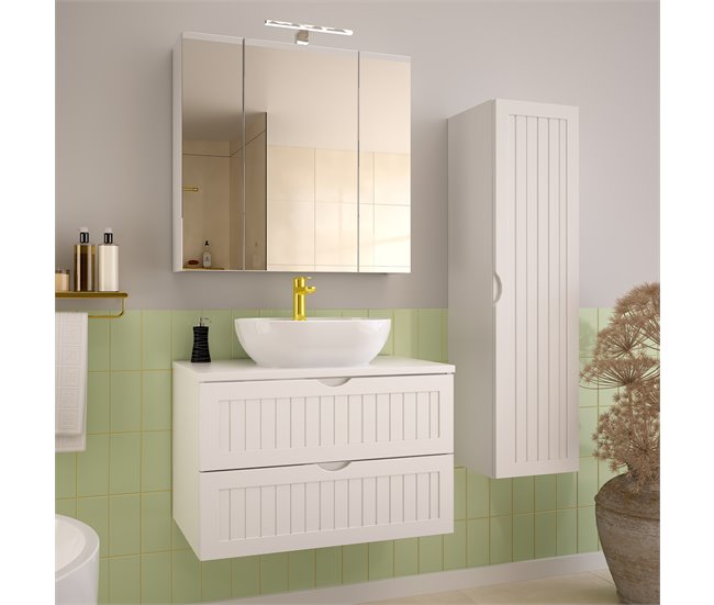 Mueble bajo lavabo encimera Soline 80 Blanco