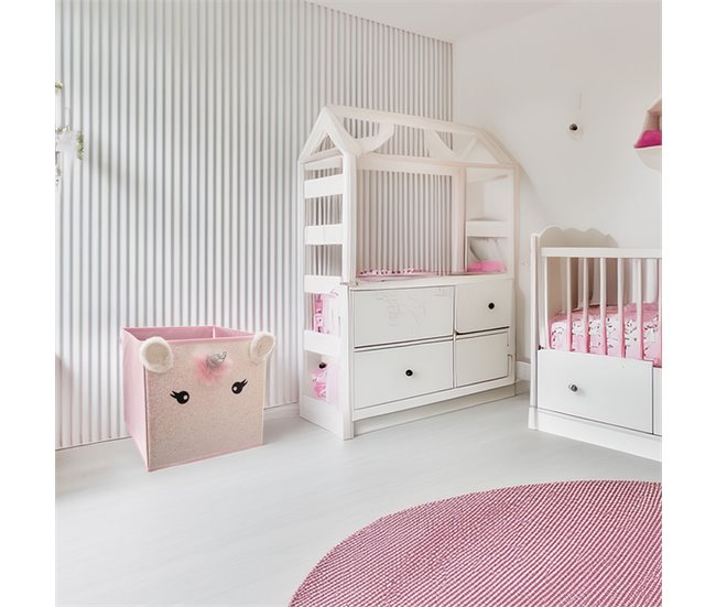Caja de almacenamiento infantil 'Unicornio' Rosa