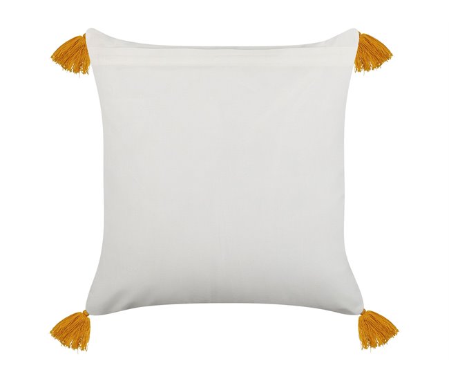 Beliani Cojín decorativo BILOBA Mostaza