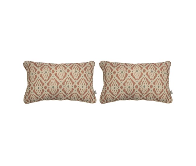 2 Fundas de cojín decorativo 85% algodón 15% lino FORMENTERA COORD Rosa