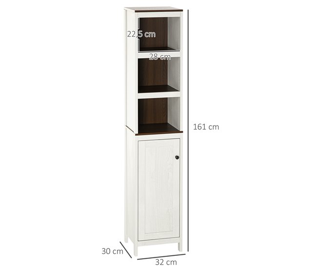 Mueble Auxiliar Baño Melamina de Madera kleankin Blanco