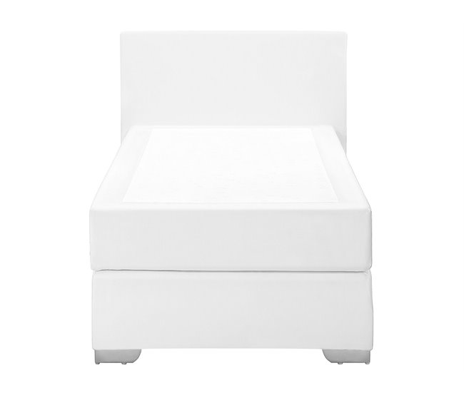 Beliani Cama continental Piel sintética PRESIDENT 99x211 Blanco