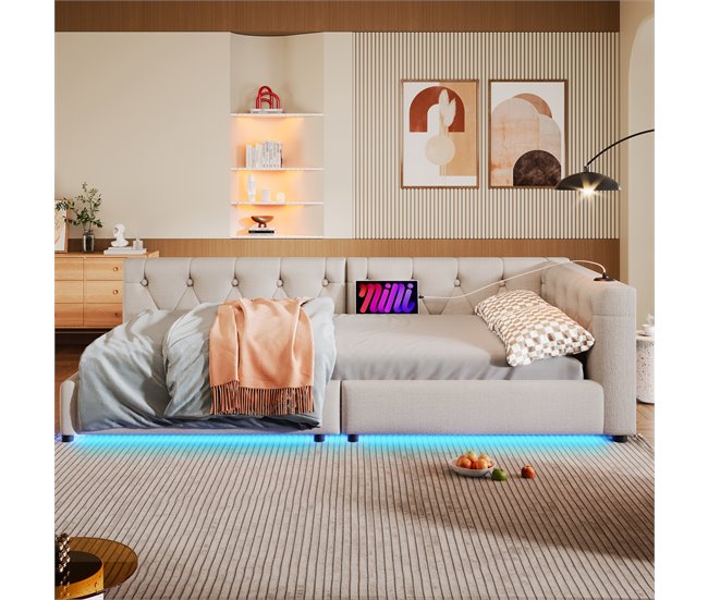 Camas individuales 103x213 Beige