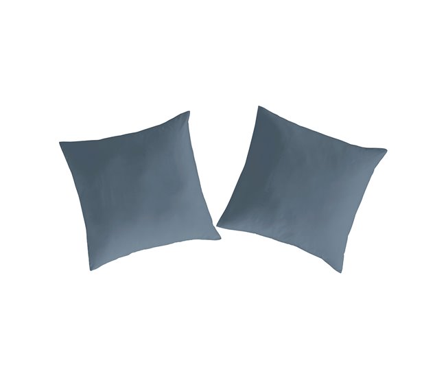 2 Fundas de almohada 100% algodón percal PURE 65x65 Azul
